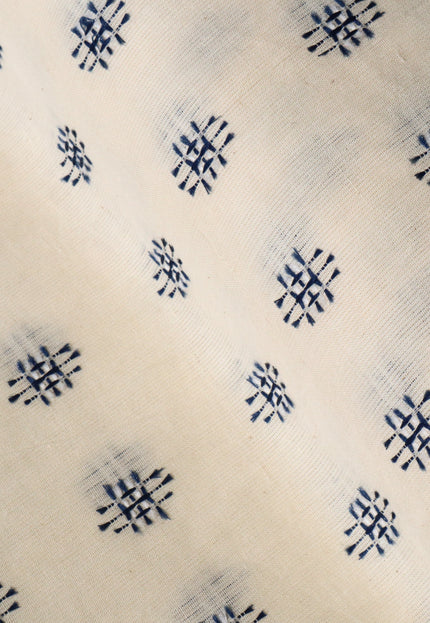 Motivos azules sobre tela de algodón muselina de Bengala por yarda, 45 pulgadas de ancho, 157 GSM