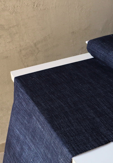 Japanese Indigo Blue Kasuri Fabric by the yard, 45 inches wide, 200 GSM