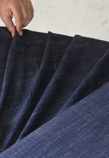 Japanese Indigo Blue Kasuri Fabric by the yard, 45 inches wide, 200 GSM