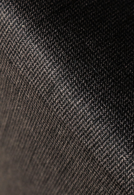 Black Herringbone Linen Fabric by the yard, 58" inches wide, 25s lea, 240 GSM