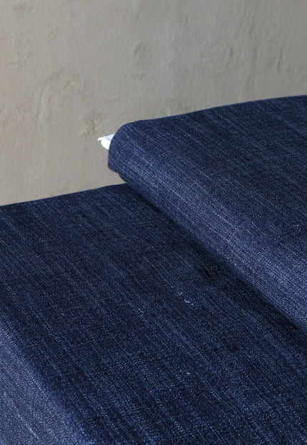 Japanese Indigo Blue Kasuri Fabric by the yard, 45 inches wide, 200 GSM