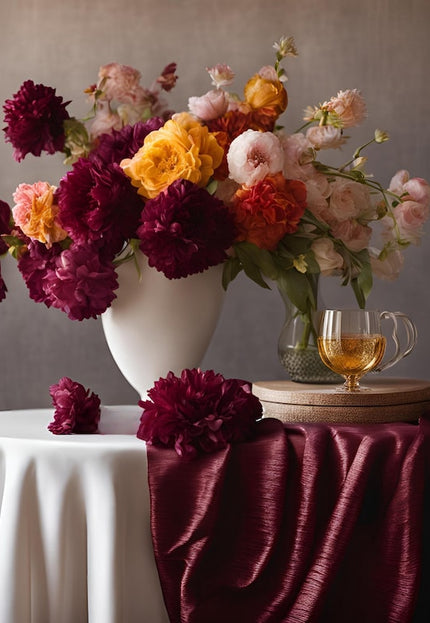 Vibrant Mulberry Raw Silk Fabric by the yard, 44 inches wide, 180 GSM