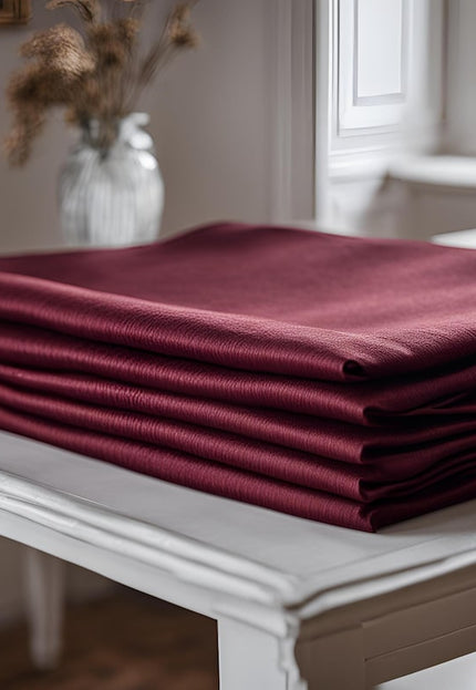 Vibrant Mulberry Raw Silk Fabric by the yard, 44 inches wide, 180 GSM