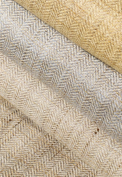 Tussar Herringbone Silk Fabric by the yard, 44 inches wide, 170 GSM