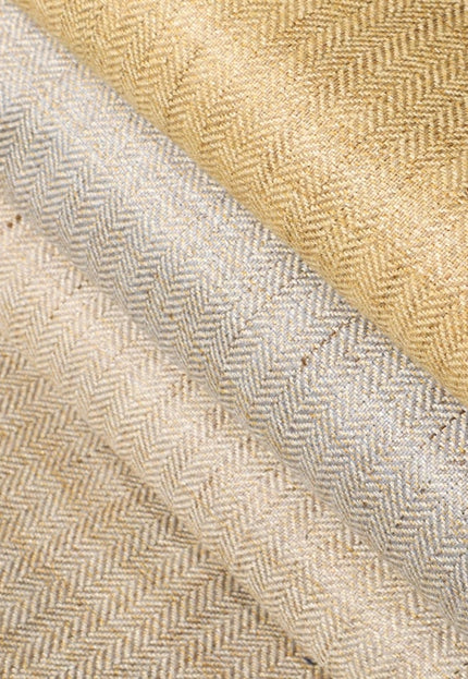 Tussar Herringbone Silk Fabric by the yard, 44 inches wide, 170 GSM
