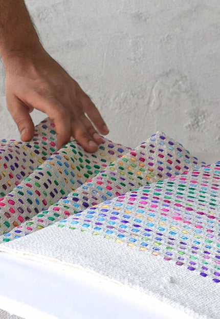 Tejido Jacquard de lana de yak acolchada y tejida a mano, mezclado con cáñamo, por yarda, 40 pulgadas de ancho, 630 GSM