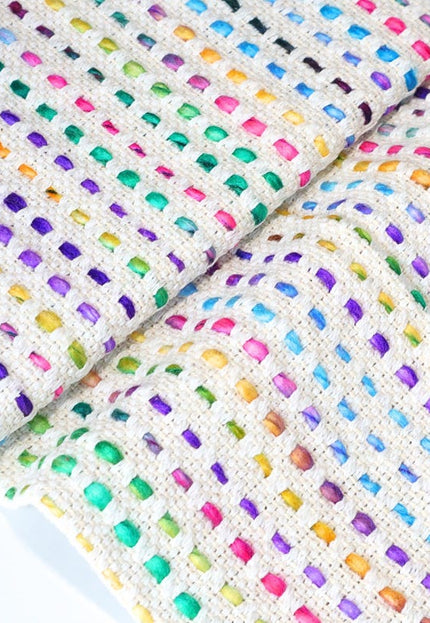 Tejido Jacquard de lana de yak acolchada y tejida a mano, mezclado con cáñamo, por yarda, 40 pulgadas de ancho, 630 GSM