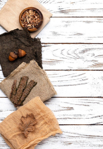 3-ply Hemp Samples, 10*10 inch swatches, Plant dyed 'Beige to Brown' Hemp swatches