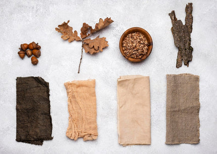 3-ply Hemp Samples, 10*10 inch swatches, Plant dyed 'Beige to Brown' Hemp swatches