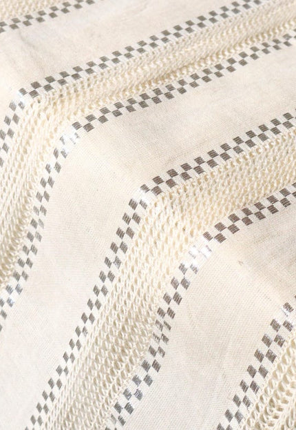 Tela dobby de algodón puro color greige con detalle de lúrex por yarda, 48 pulgadas de ancho, 156 GSM, 30 unidades