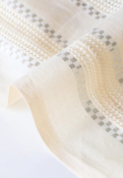 Tela dobby de algodón puro color greige con detalle de lúrex por yarda, 48 pulgadas de ancho, 156 GSM, 30 unidades