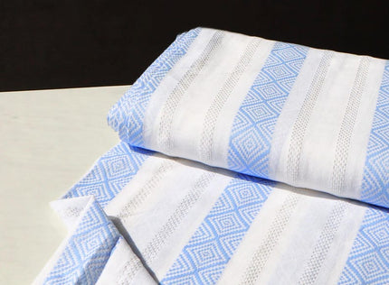 Tela de bambú puro con rayas de Lurex por yarda, 44 pulgadas de ancho, 224 GSM