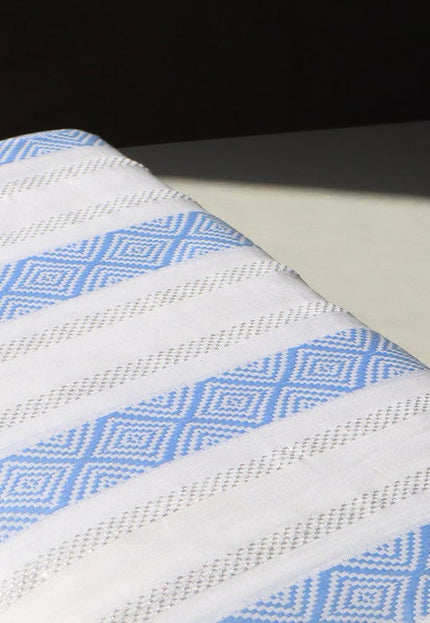 Tela de bambú puro con rayas de Lurex por yarda, 44 pulgadas de ancho, 224 GSM