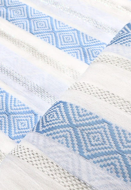 Tela de bambú puro con rayas de Lurex por yarda, 44 pulgadas de ancho, 224 GSM