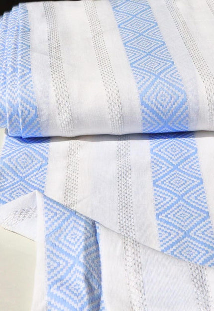 Tela de bambú puro con rayas de Lurex por yarda, 44 pulgadas de ancho, 224 GSM