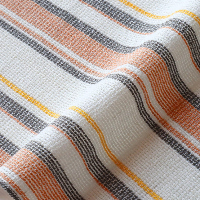 Tissu de chanvre rayé tissé à la main au mètre, 56 pouces de large, flammé 40s, 320 GSM