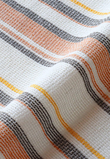 Tissu de chanvre rayé tissé à la main au mètre, 56 pouces de large, flammé 40s, 320 GSM