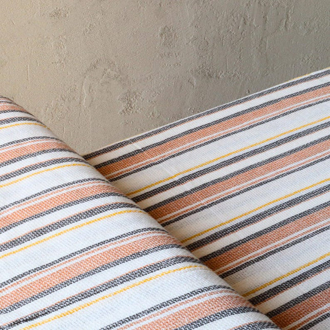 Tissu de chanvre rayé tissé à la main au mètre, 56 pouces de large, flammé 40s, 320 GSM