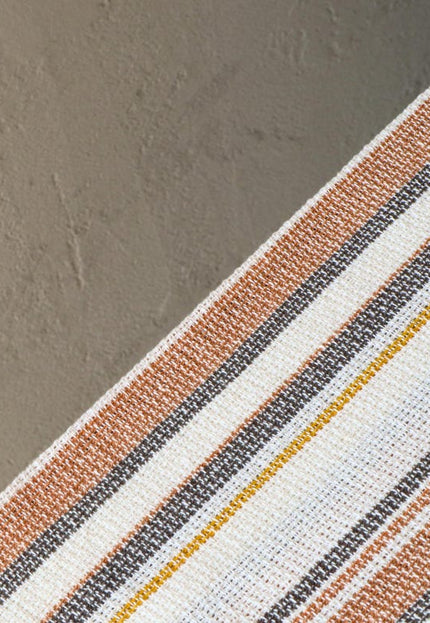 Tissu de chanvre rayé tissé à la main au mètre, 56 pouces de large, flammé 40s, 320 GSM