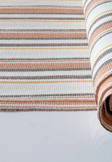 Tissu de chanvre rayé tissé à la main au mètre, 56 pouces de large, flammé 40s, 320 GSM