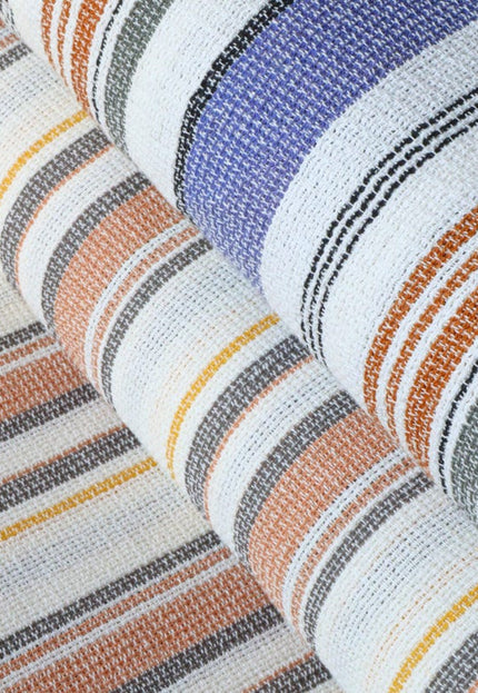 Tissu de chanvre rayé tissé à la main au mètre, 56 pouces de large, flammé 40s, 320 GSM