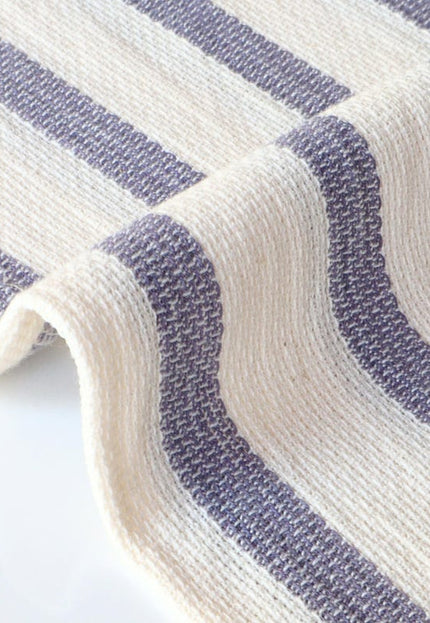 Tela de cáñamo tejida a mano con rayas azules e índigo por yarda, 56 pulgadas de ancho, 40s slub, 330 GSM