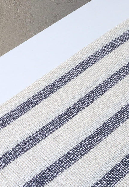 Tela de cáñamo tejida a mano con rayas azules e índigo por yarda, 56 pulgadas de ancho, 40s slub, 330 GSM