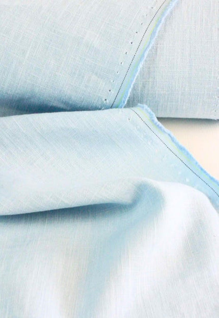 Tela de lino azul pálido por yarda, 58" pulgadas de ancho, 40s lea, 170 GSM