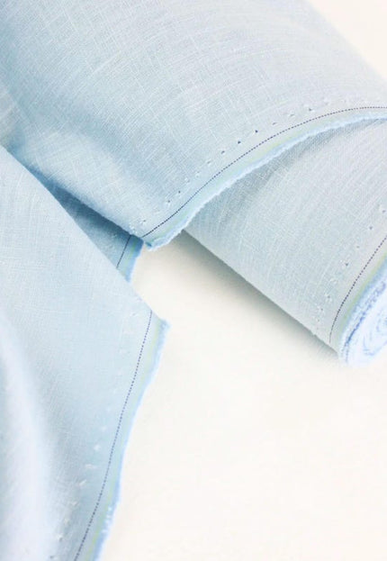 Tela de lino azul pálido por yarda, 58" pulgadas de ancho, 40s lea, 170 GSM