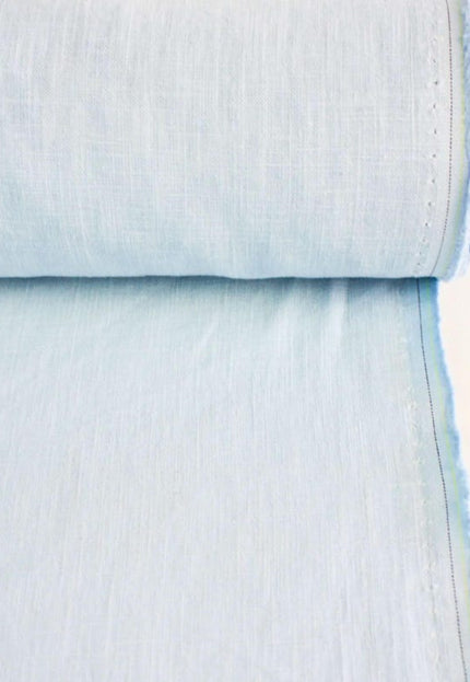 Tela de lino azul pálido por yarda, 58" pulgadas de ancho, 40s lea, 170 GSM