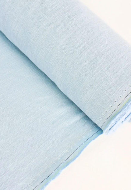 Tela de lino azul pálido por yarda, 58" pulgadas de ancho, 40s lea, 170 GSM
