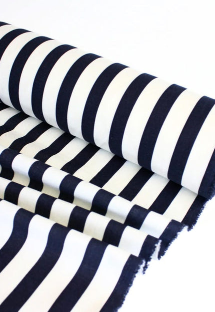 Tela de lino estampada a rayas negras por yarda, 58" pulgadas de ancho, 140 GSM, 40 hojas