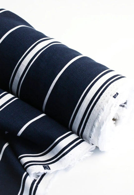 Tissu en lin avec imprimé rayé unique, 58 pouces de large, 170 GSM, 40s lea