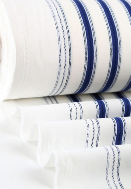 Rayas impresas en tela de lino por yarda, 58" pulgadas de ancho, 170 GSM, 40 hojas