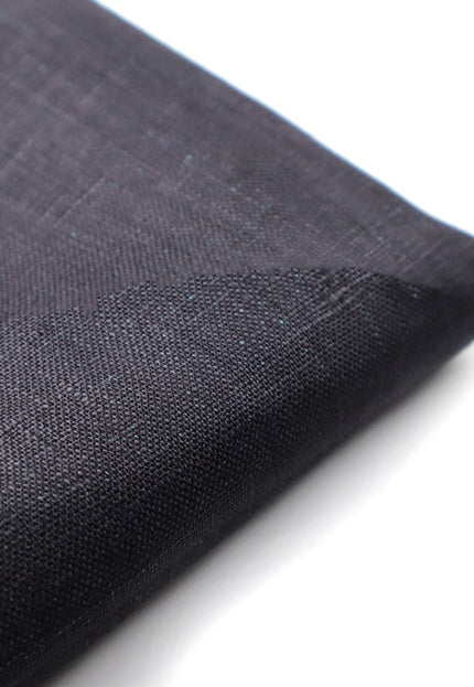 Black Pure Linen Fabric, 58 inches wide, 238 GSM, 60s lea