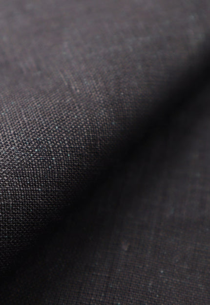 Black Pure Linen Fabric, 58 inches wide, 238 GSM, 60s lea