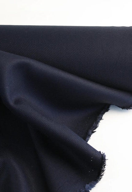 White & Navy Blue Pure Linen Twill Fabric by the yard, 30s lea, 56" inches wide, 230 GSM