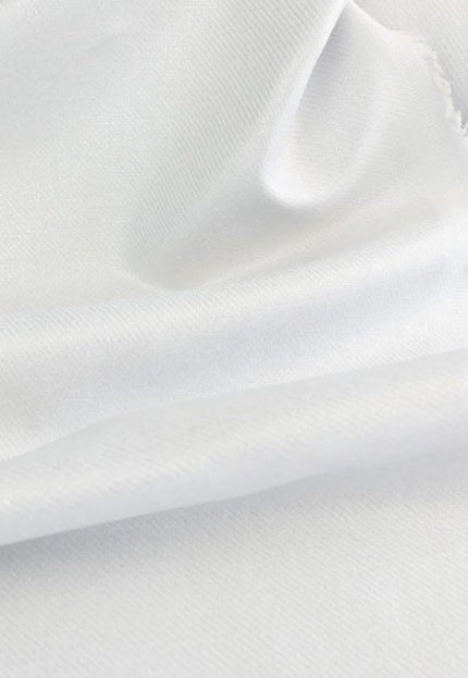 White & Navy Blue Pure Linen Twill Fabric by the yard, 30s lea, 56" inches wide, 230 GSM