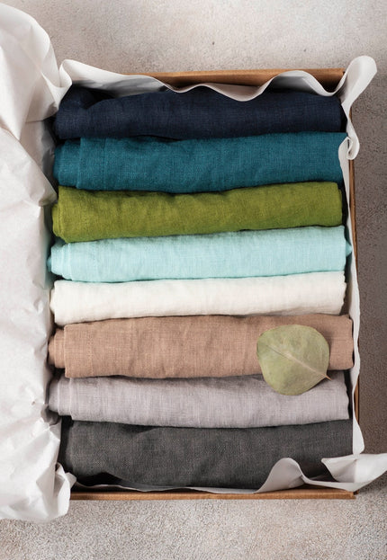 Pure Linen Dining Table Napkins (with customisable box if needed) - 8 Napkins (for every color chosen), A4 size