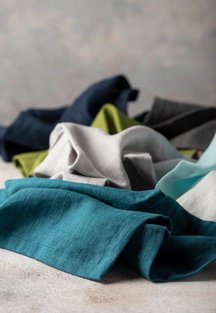 Pure Linen Dining Table Napkins (with customisable box if needed) - 8 Napkins (for every color chosen), A4 size