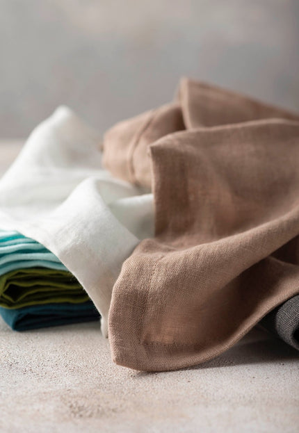 Pure Linen Dining Table Napkins (with customisable box if needed) - 8 Napkins (for every color chosen), A4 size