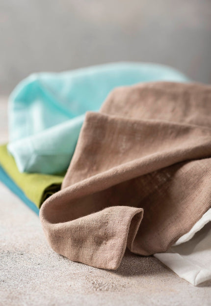 Pure Linen Dining Table Napkins (with customisable box if needed) - 8 Napkins (for every color chosen), A4 size