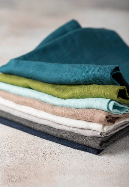 Pure Linen Dining Table Napkins (with customisable box if needed) - 8 Napkins (for every color chosen), A4 size
