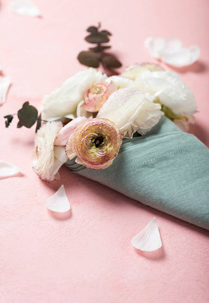 Pure Linen Dining Table Napkins (with customisable box if needed) - 8 Napkins (for every color chosen), A4 size