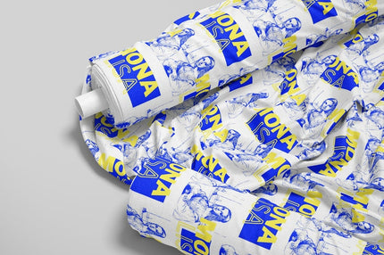 Monalisa moderna impresa en tela de lino por yarda, 58" pulgadas de ancho, 170 GSM, 40s hoja