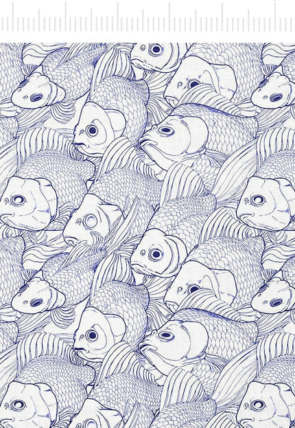 Arte japonés sobre tela de lino vintage de los años 90, por yarda, 58" de ancho, 170 g/m², 40 hojas