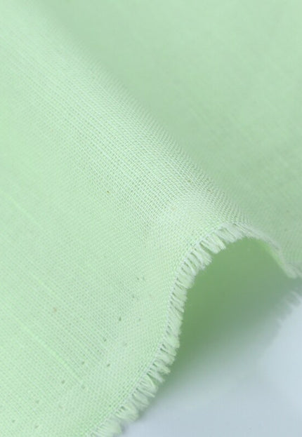 Tela para camisa de lino y algodón verde menta por yarda, 56 pulgadas de ancho, 155 g/m²