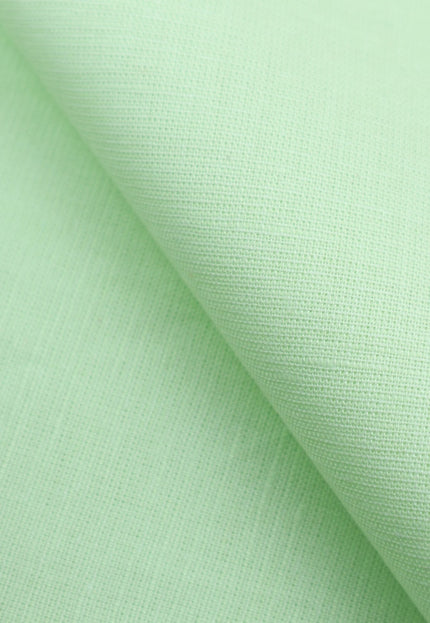 Tela para camisa de lino y algodón verde menta por yarda, 56 pulgadas de ancho, 155 g/m²