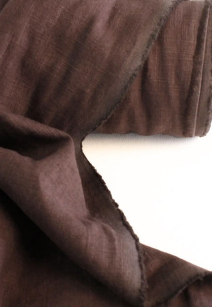 Tela de lino marrón oscuro por yarda, 58 pulgadas de ancho, 40s lea, 170 GSM