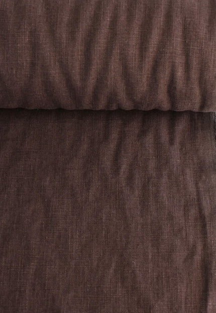 Tela de lino marrón oscuro por yarda, 58 pulgadas de ancho, 40s lea, 170 GSM